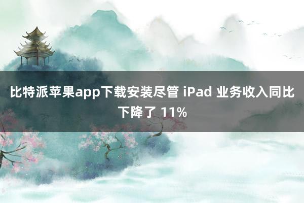 比特派苹果app下载安装尽管 iPad 业务收入同比下降了 11%